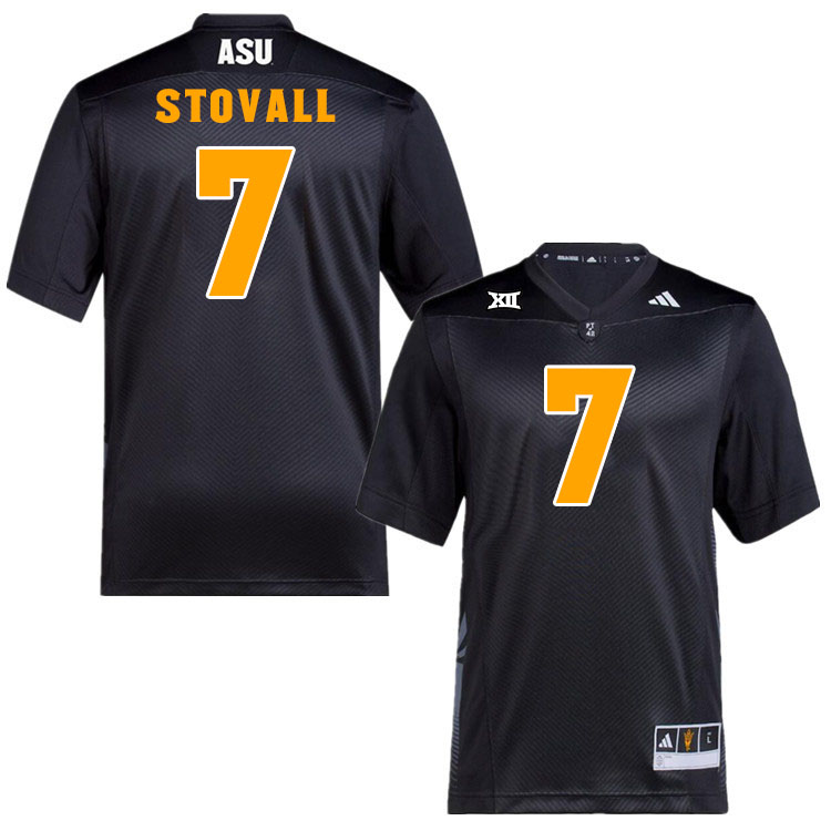 Men #7 Melquan Stovall Arizona State Sun Devils College Football Jerseys Stitched-Black
